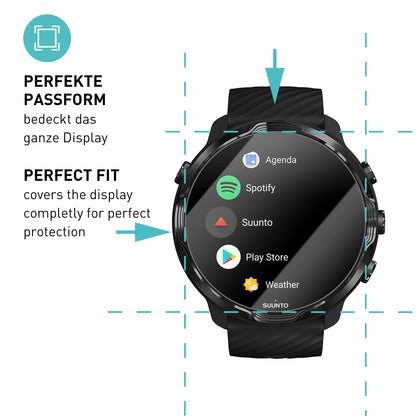 smartect Schutzglas Klar für Suunto 7, 3 Stück