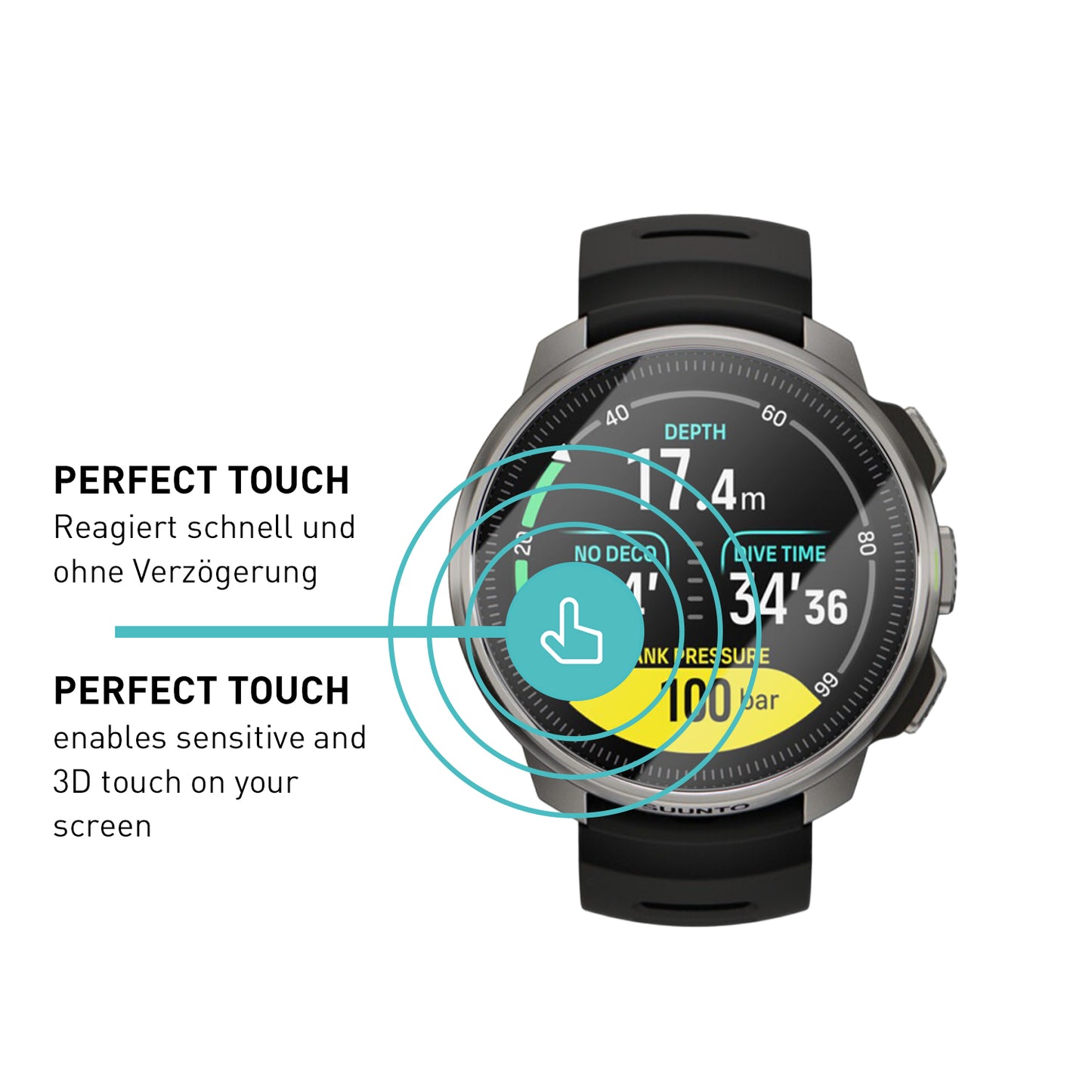 smartect Schutzglas Klar für Suunto Ocean, 3 Stück