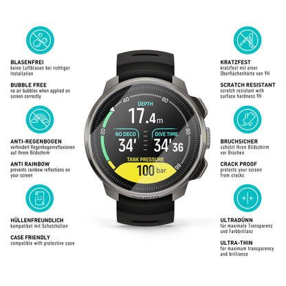 smartect Schutzglas Klar für Suunto Ocean, 3 Stück