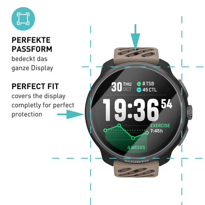 smartect Schutzglas Klar für Suunto Race 2, 3 Stück