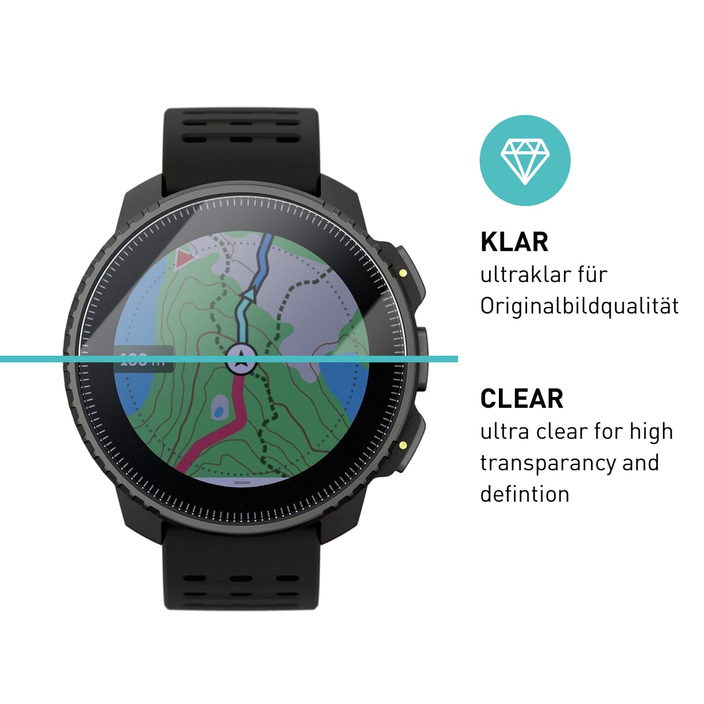 smartect Schutzglas Klar für Suunto Vertical, 3 Stück