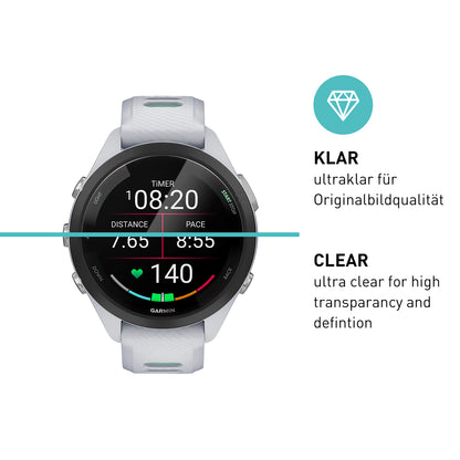 smartect TPU Schutzfolie Klar für Garmin Forerunner 265s, 3 x Front