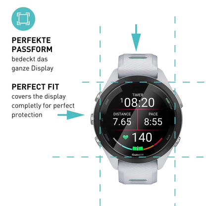 smartect TPU Schutzfolie Klar für Garmin Forerunner 265s, 3 x Front