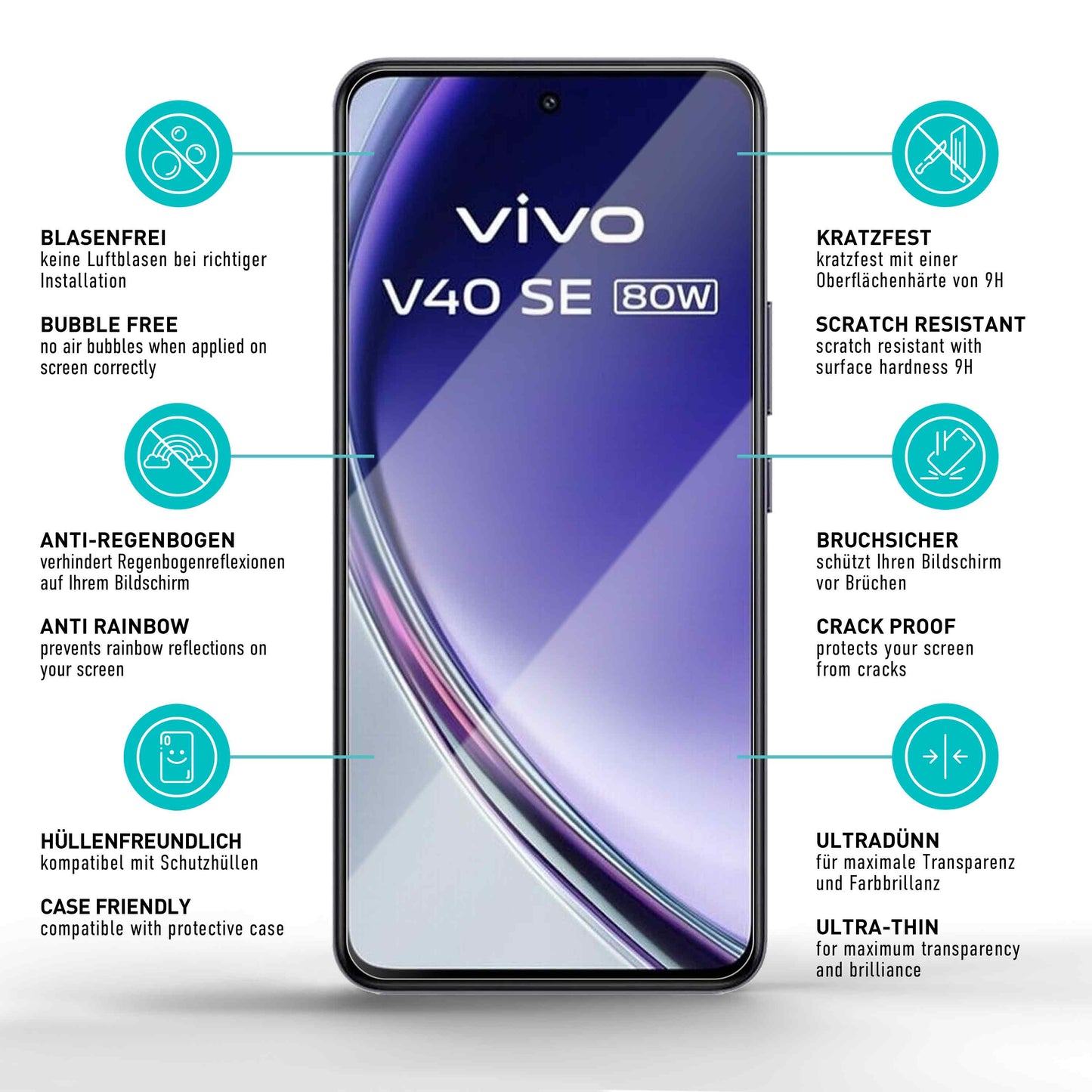 smartect clear screen protector for Vivo V40 SE 5G, 3 pieces