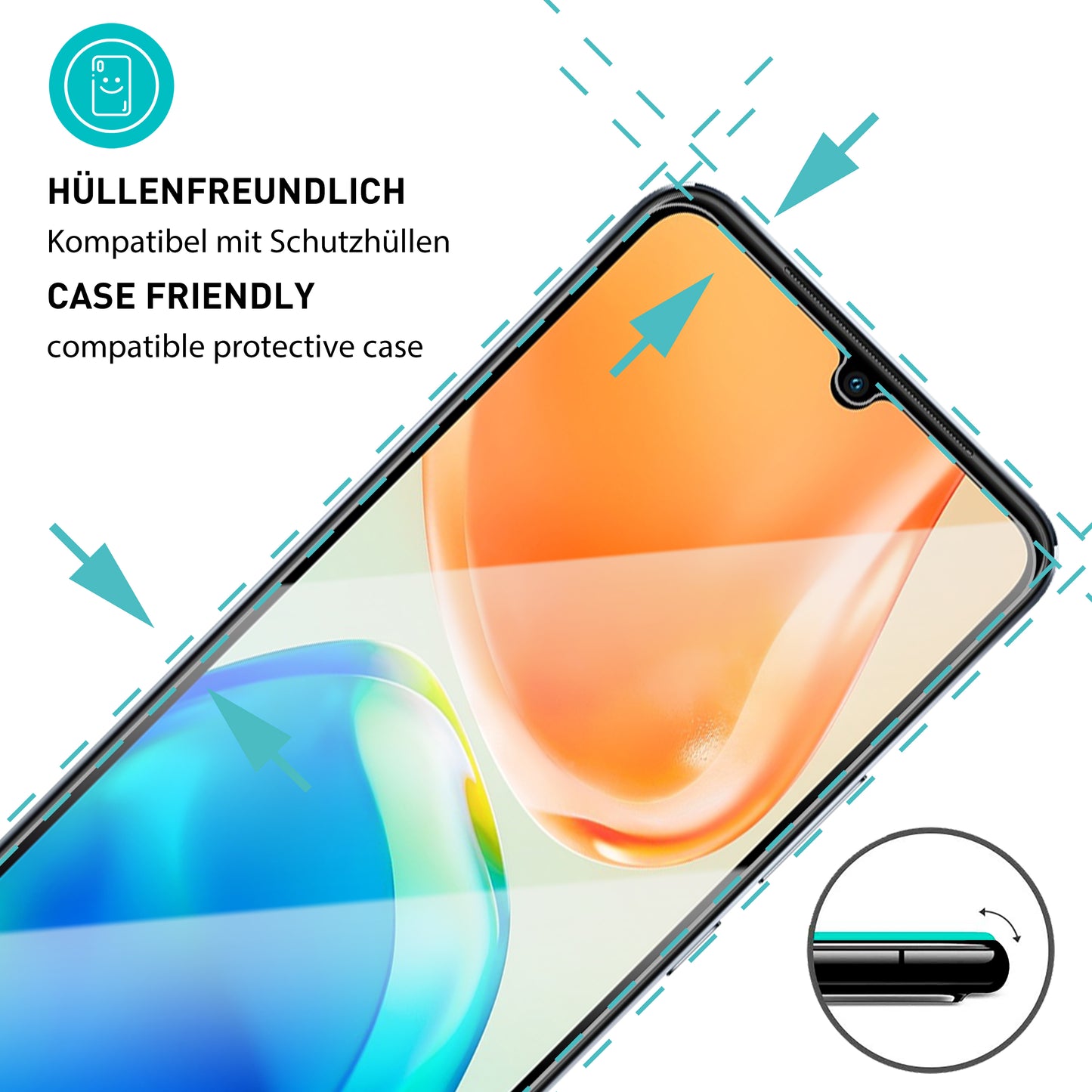 smartect Schutzglas Klar für Vivo X80 Lite 5G, 3 Stück