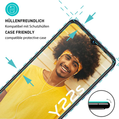 smartect Schutzglas Klar für Vivo Y22s / Y35, 3 Stück