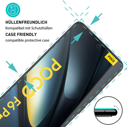 smartect Schutzglas Klar für Xiaomi Poco F6 Pro, 3 Stück