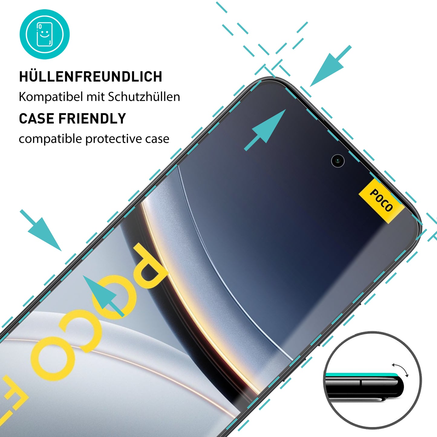 smartect Schutzglas Klar für Xiaomi Poco F7 5G, 3 Stück