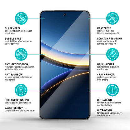 smartect Schutzglas Klar für Xiaomi Poco F7 Pro / F7 Ultra, 3 Stück