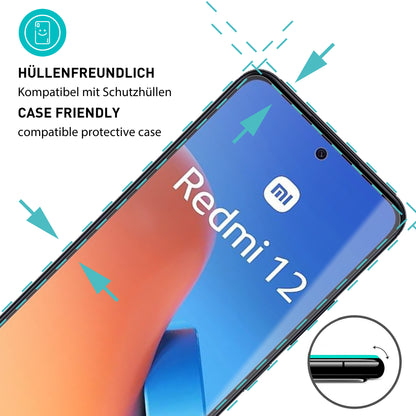 smartect Schutzglas Klar für Xiaomi Redmi 12 4G / 5G, 3 Stück