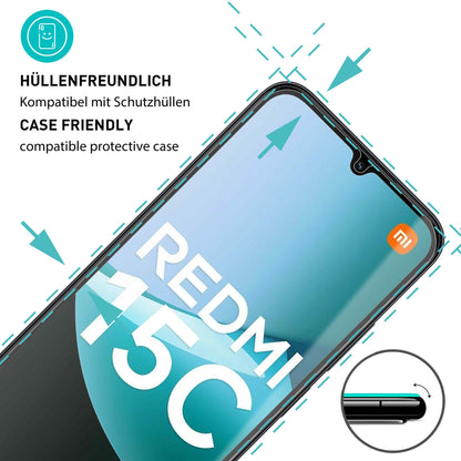 smartect Schutzglas Klar für Xiaomi Redmi 15C 5G / 4G, 3 Stück