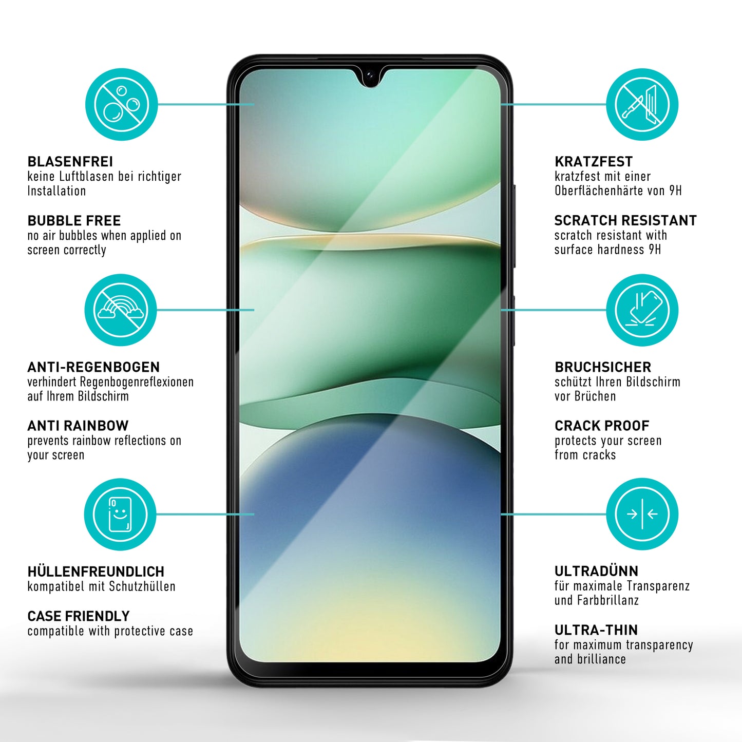 smartect Schutzglas Klar für Xiaomi Redmi A5 4G, 3 Stück