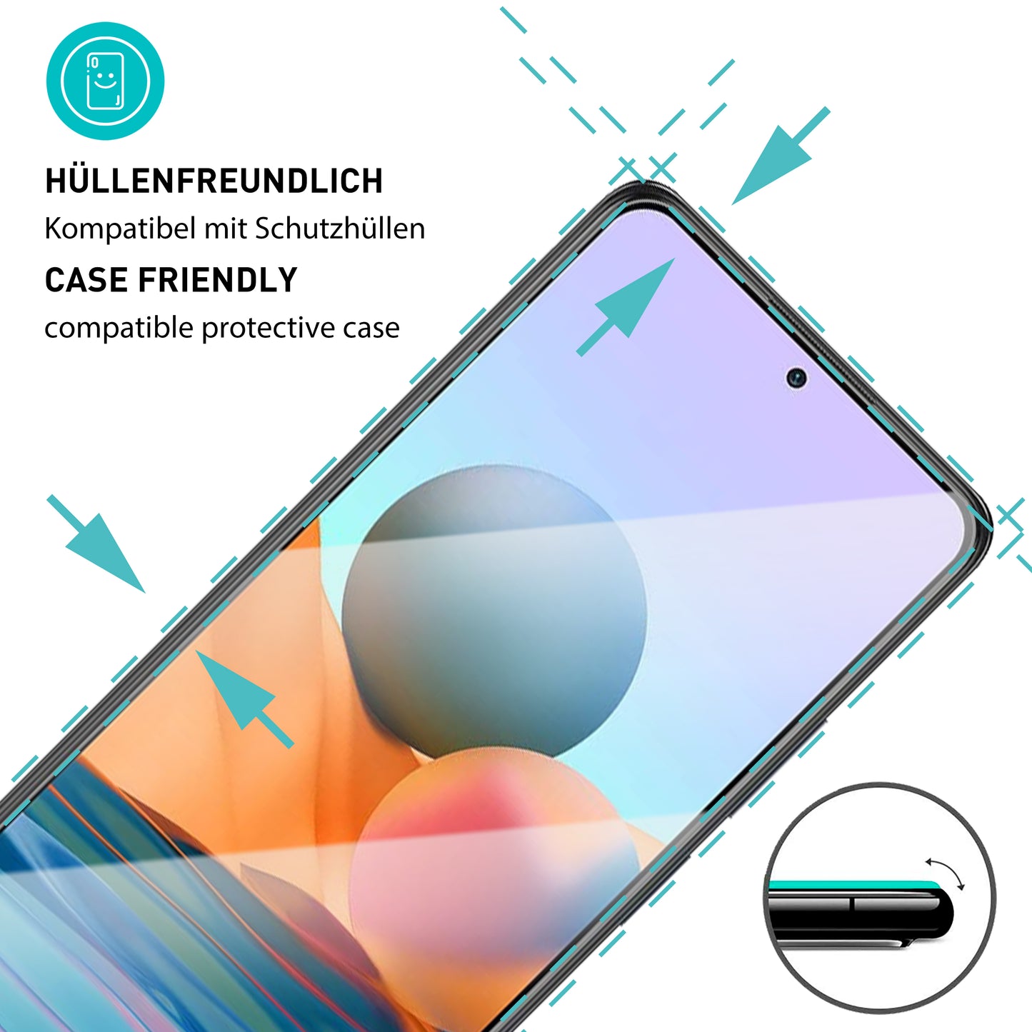 smartect Schutzglas Klar für Xiaomi Redmi Note 10 Pro / Note 10 Pro Max, 3 Stück