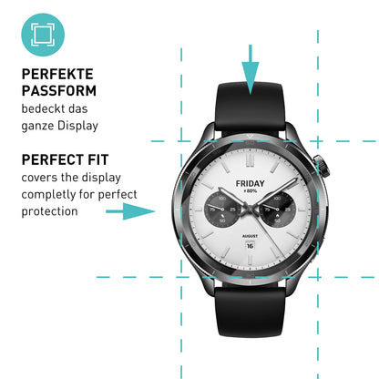 smartect Schutzglas Klar für Xiaomi Watch S4, 3 Stück