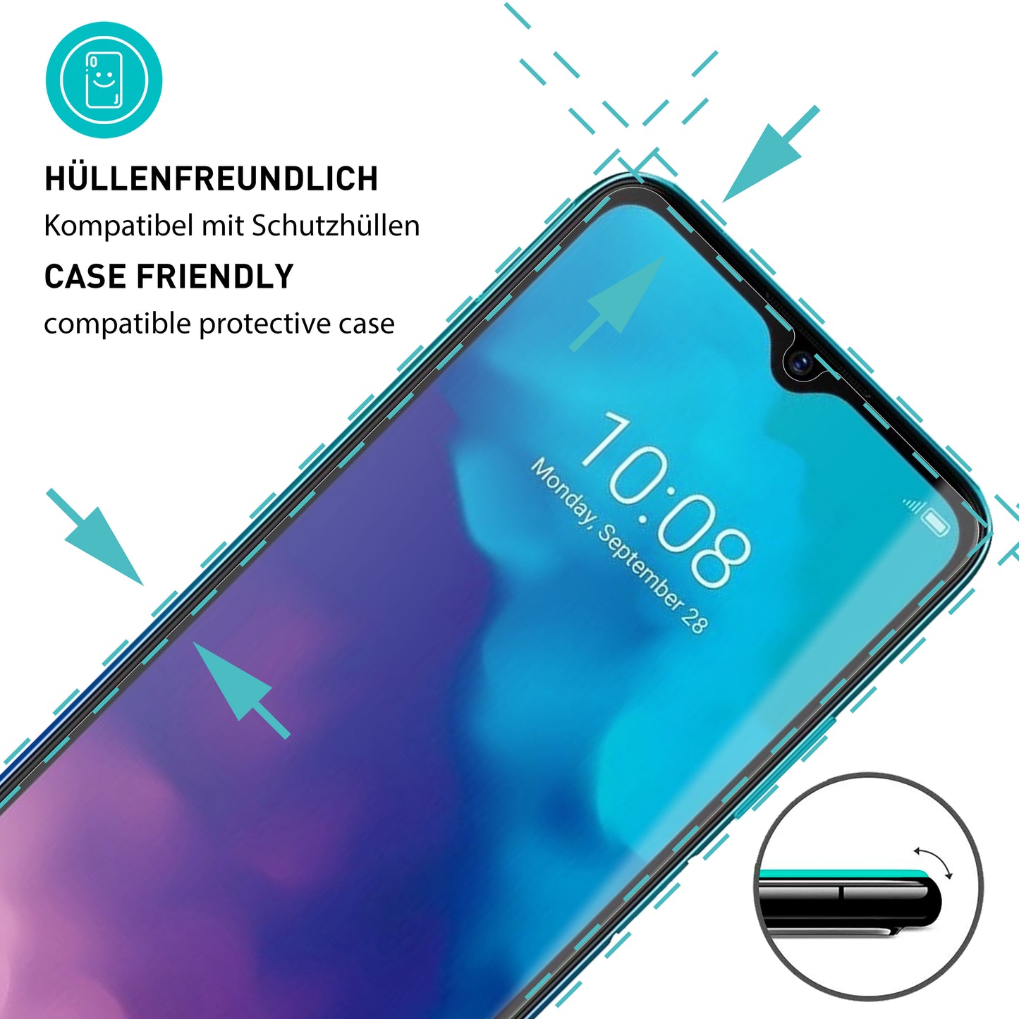 smartect Schutzglas Klar für ZTE Blade V30 Vita, 3 Stück