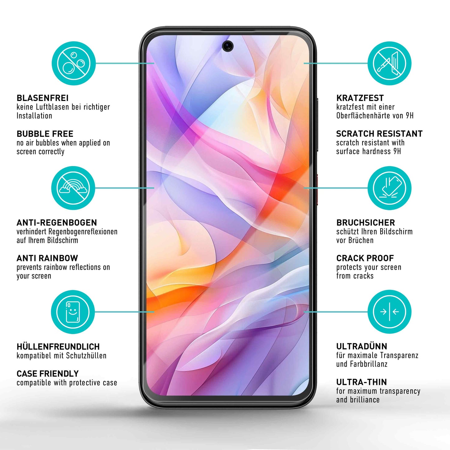 smartect Schutzglas Klar für ZTE Blade V70 Vita, 3 Stück