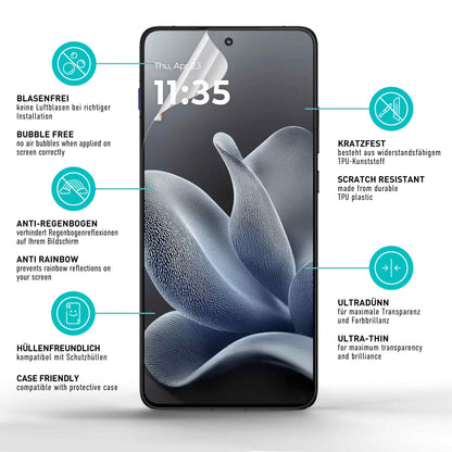 smartect TPU Schutzfolie Klar für Motorola Edge 70, 2 x Front