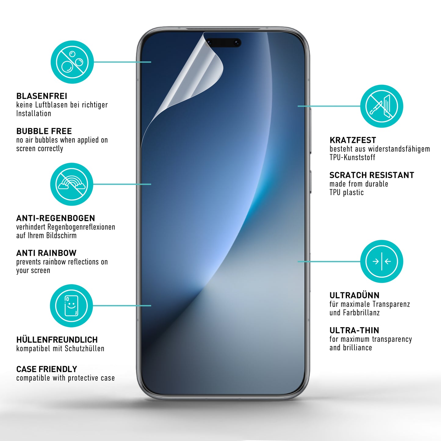 smartect TPU Schutzfolie Klar für Honor Magic 8 Pro 5G, 2 x Front