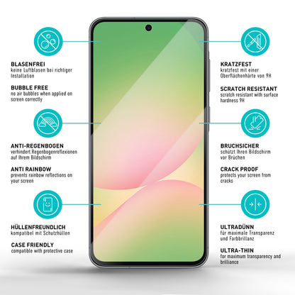 smartect Schutzglas Klar für Samsung Galaxy A57 5G, 3 x Front + 3 x Cam
