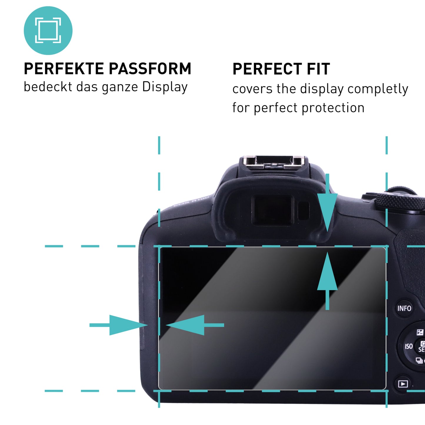 smartect Schutzglas Klar für Canon EOS R100, 3 Stück