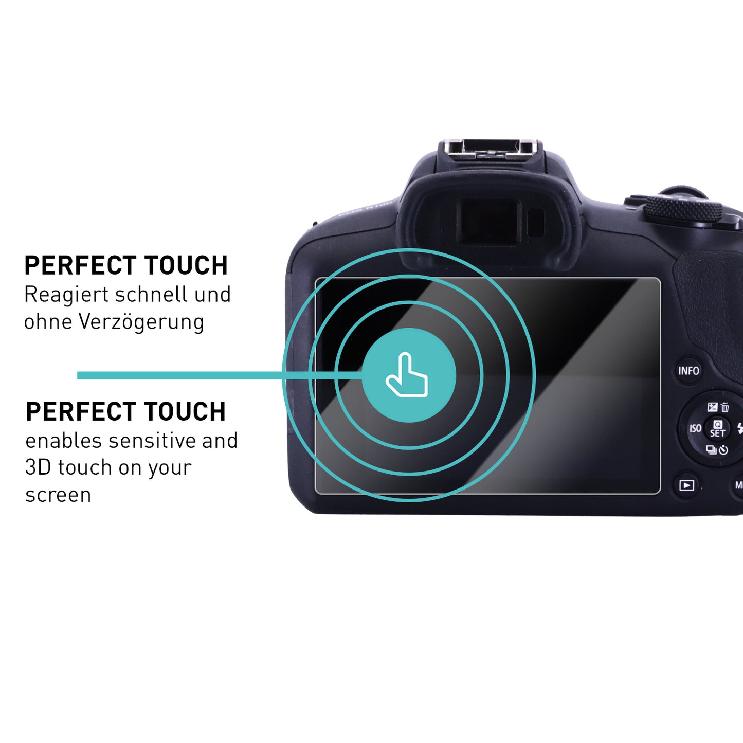 smartect Schutzglas Klar für Canon EOS R100, 3 Stück