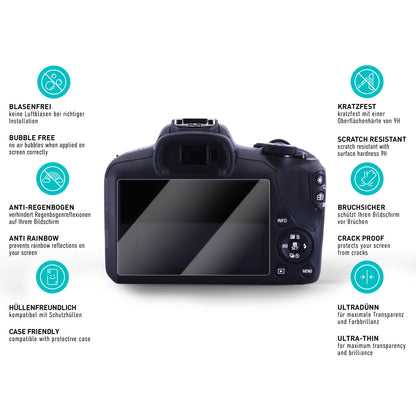 smartect Schutzglas Klar für Canon EOS R100, 3 Stück