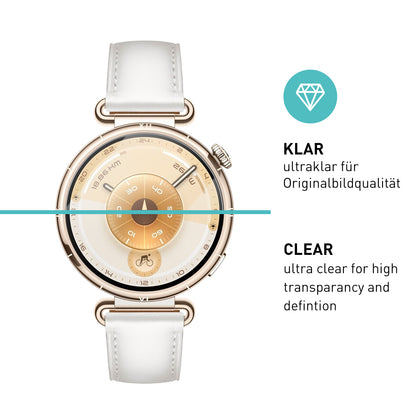 smartect Schutzglas Klar für Huawei Watch GT 6 41 mm, 3 Stück