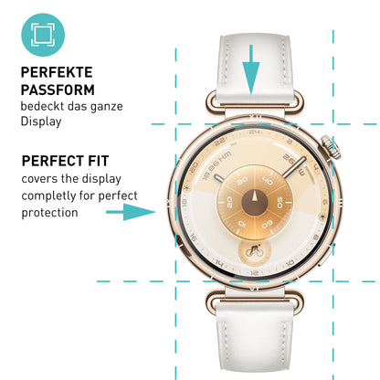 smartect Schutzglas Klar für Huawei Watch GT 6 41 mm, 3 Stück