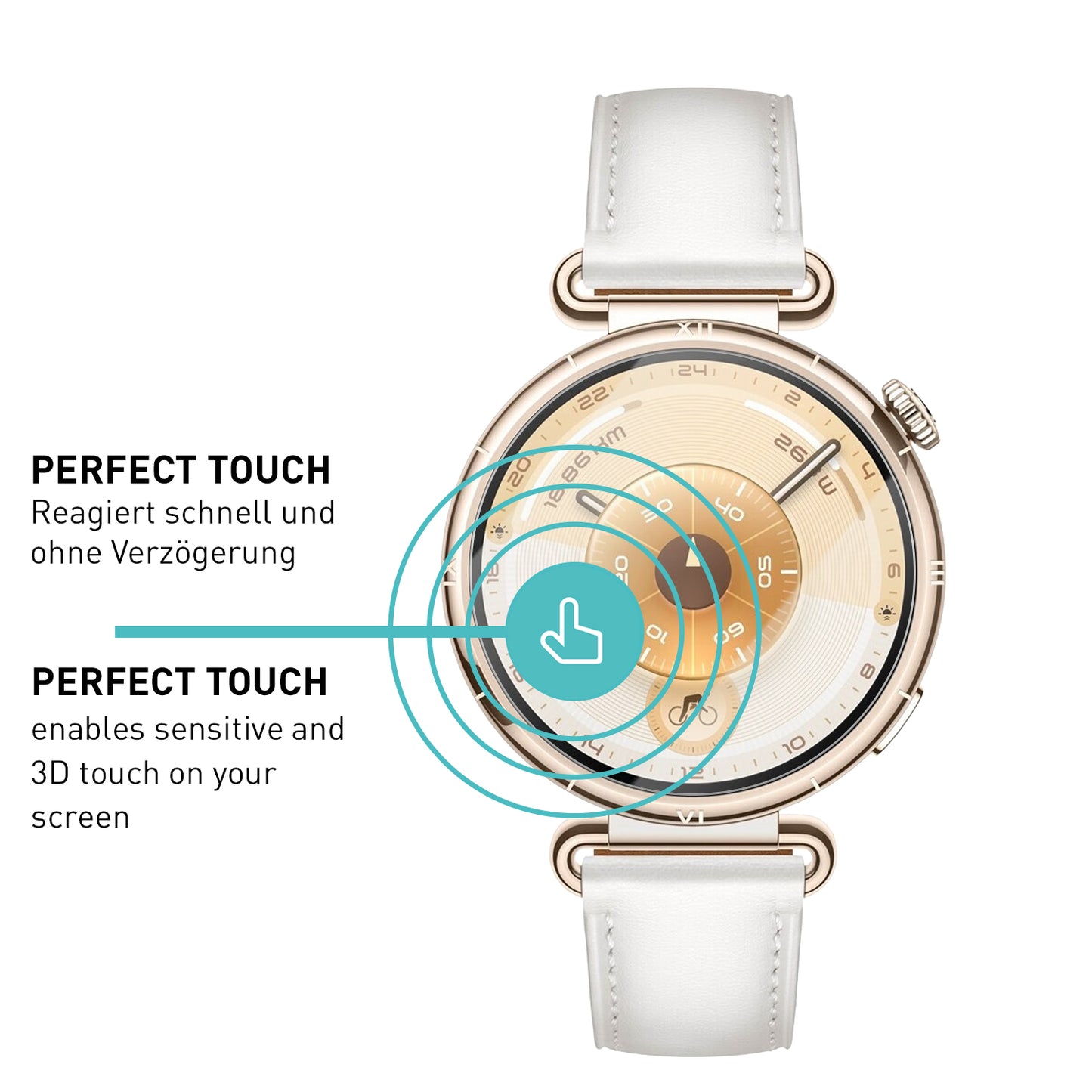 smartect Schutzglas Klar für Huawei Watch GT 6 41 mm, 3 Stück