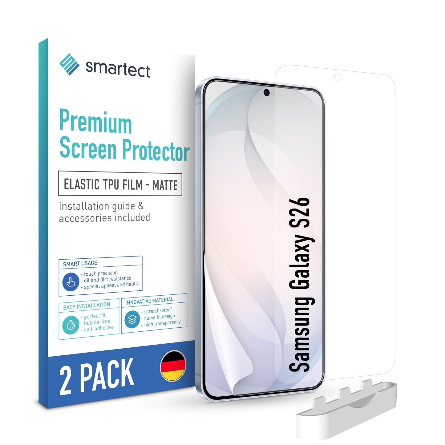 smartect TPU Schutzfolie Matt für Samsung Galaxy S26, 2 x Front