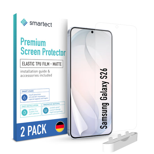 smartect TPU Schutzfolie Matt für Samsung Galaxy S26, 2 x Front