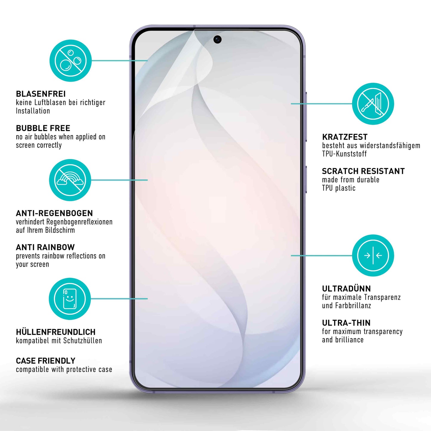 smartect TPU Schutzfolie Matt für Samsung Galaxy S26, 2 x Front