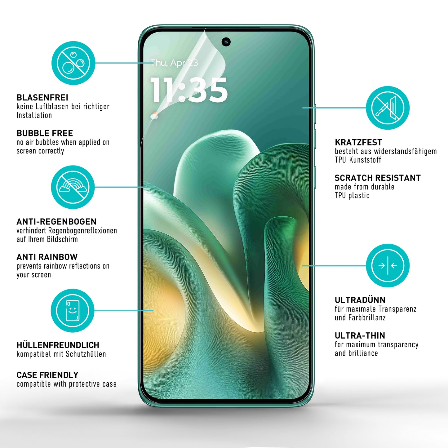 smartect TPU Schutzfolie Klar für Motorola Edge 60 Neo, 2 x Front