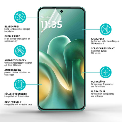 smartect TPU Schutzfolie Klar für Motorola Edge 60 Neo, 2 x Front