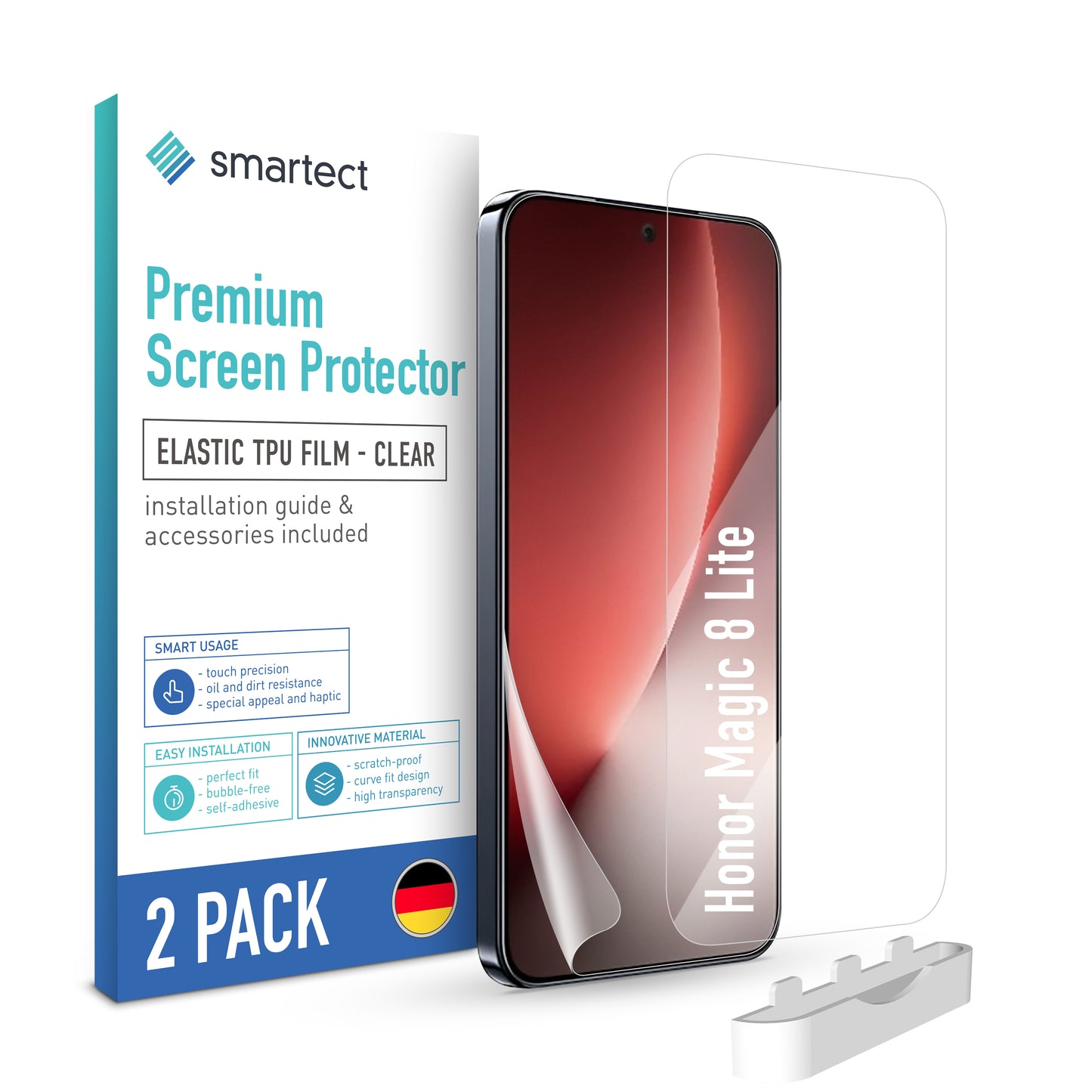 smartect TPU Schutzfolie Klar für Honor Magic 8 Lite, 2 x Front