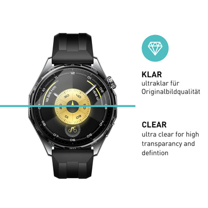 smartect Schutzglas Klar für Huawei Watch GT 6 / GT 6 Pro 46 mm, 3 Stück