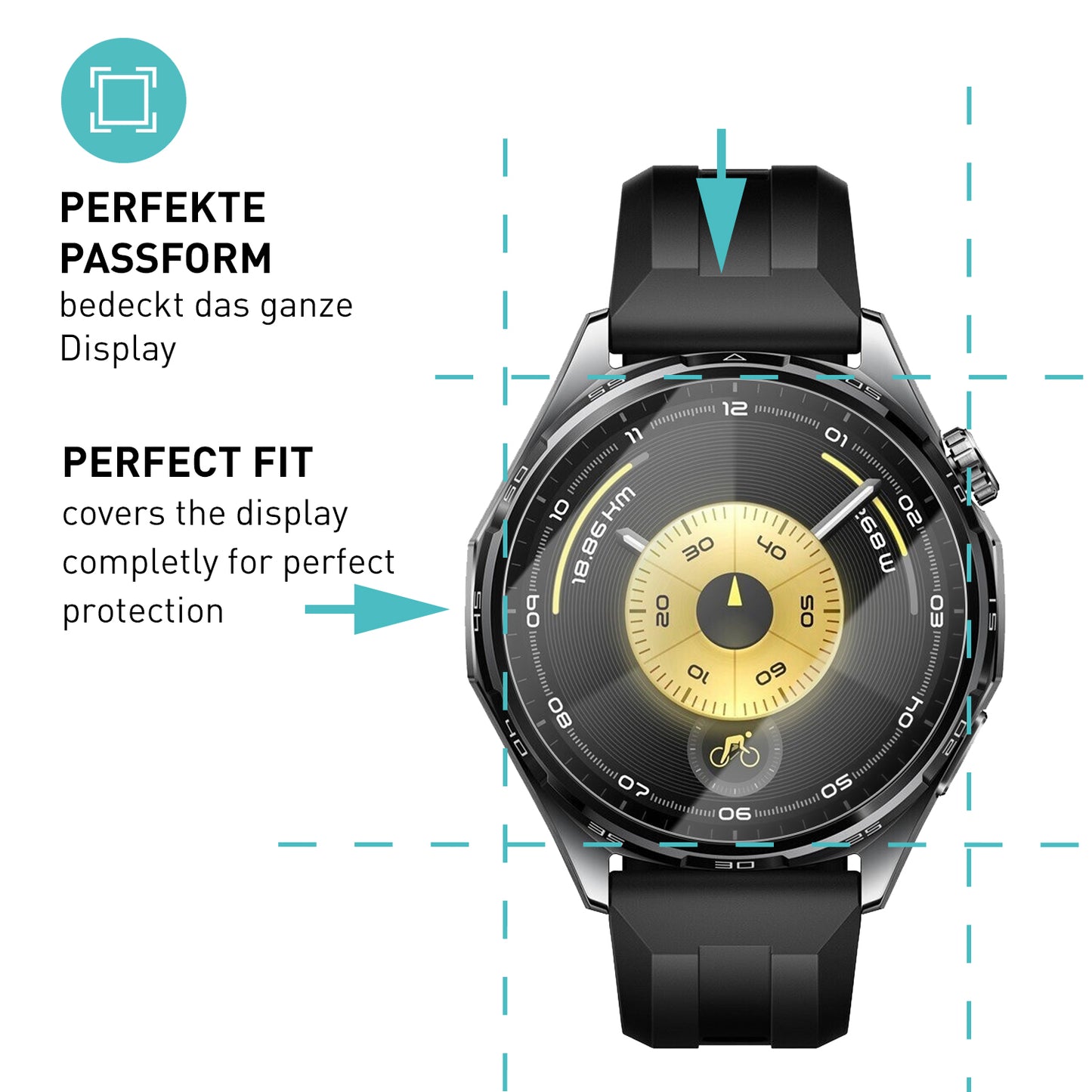 smartect Schutzglas Klar für Huawei Watch GT 6 / GT 6 Pro 46 mm, 3 Stück