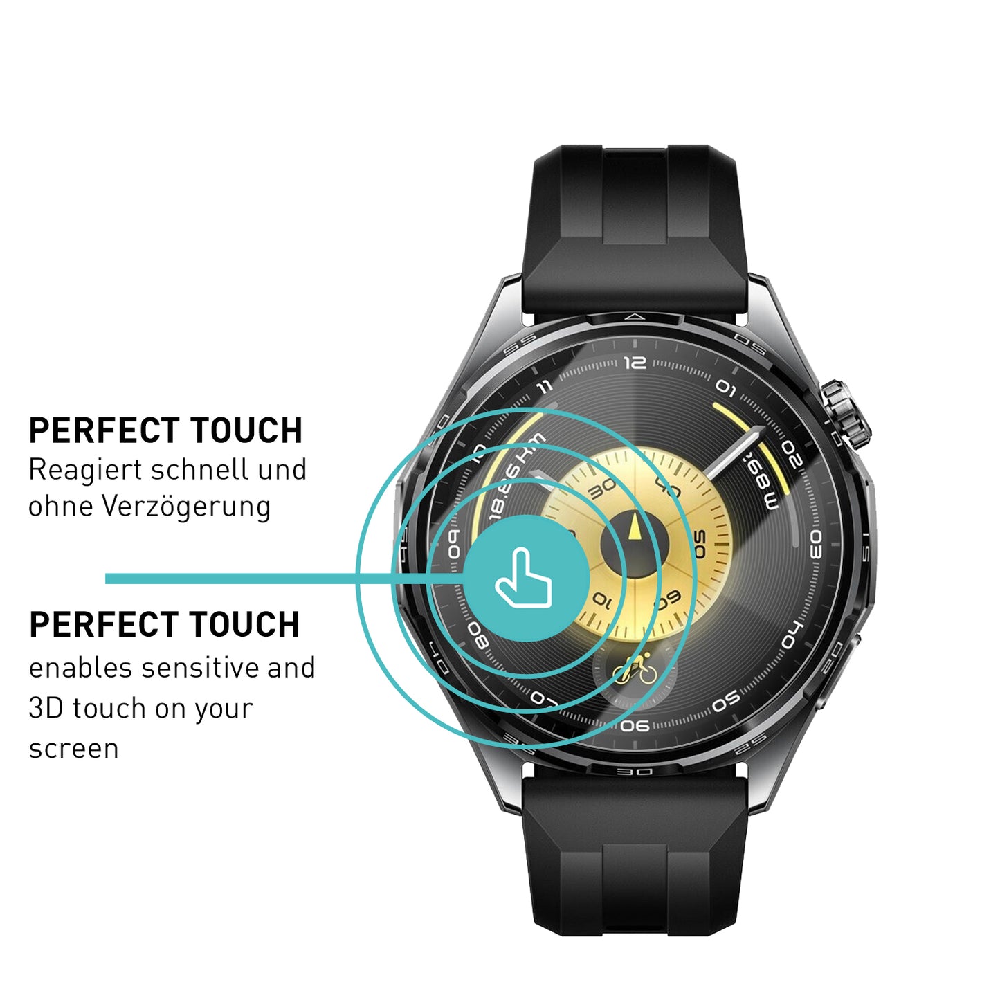 smartect Schutzglas Klar für Huawei Watch GT 6 / GT 6 Pro 46 mm, 3 Stück