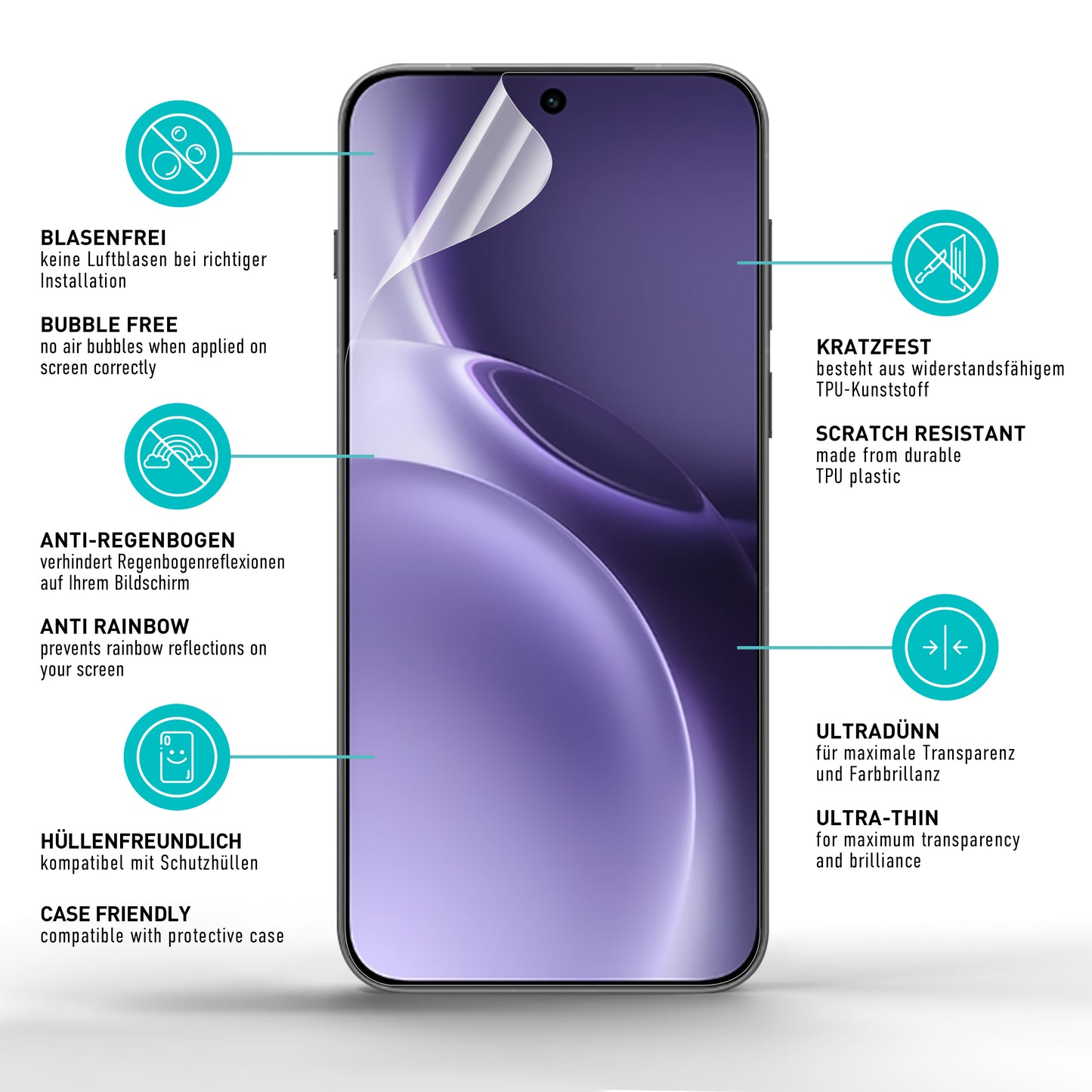 smartect TPU Schutzfolie Klar für Vivo X300 Pro, 2 x Front