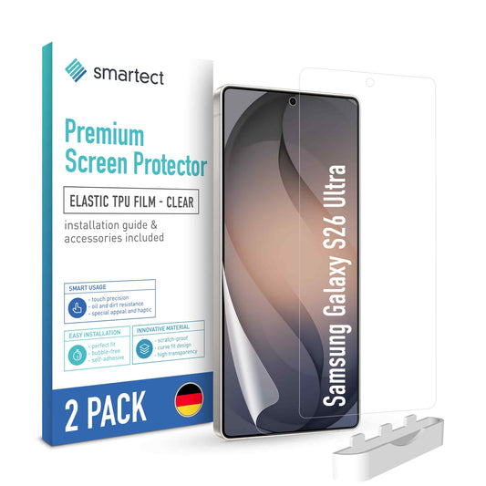 smartect TPU Schutzfolie Klar für Samsung Galaxy S26 Ultra, 2 x Front