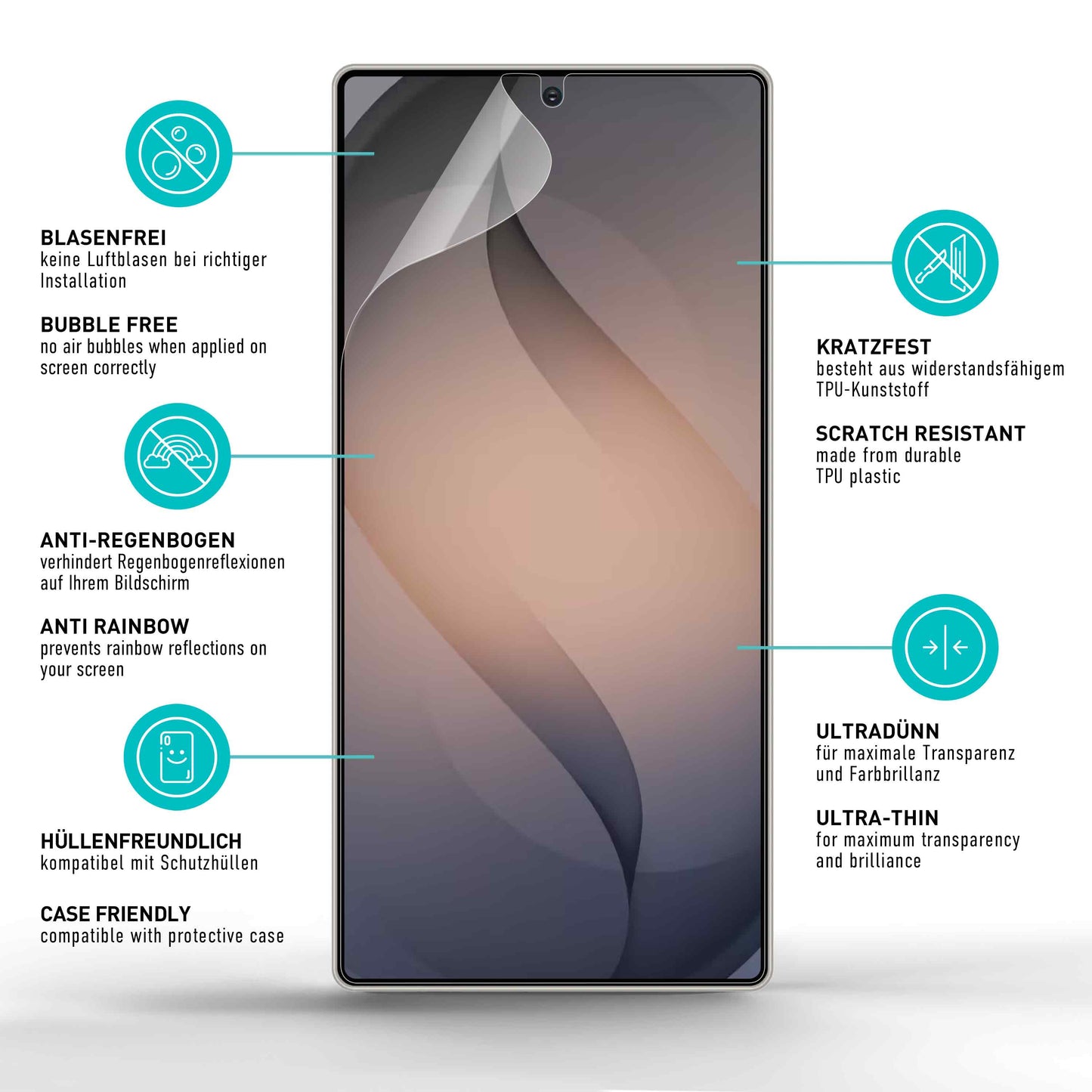 smartect TPU Schutzfolie Klar für Samsung Galaxy S26 Ultra, 2 x Front