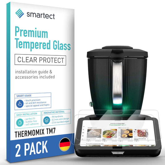 smartect Schutzglas Klar für Thermomix TM7, 2 Stück