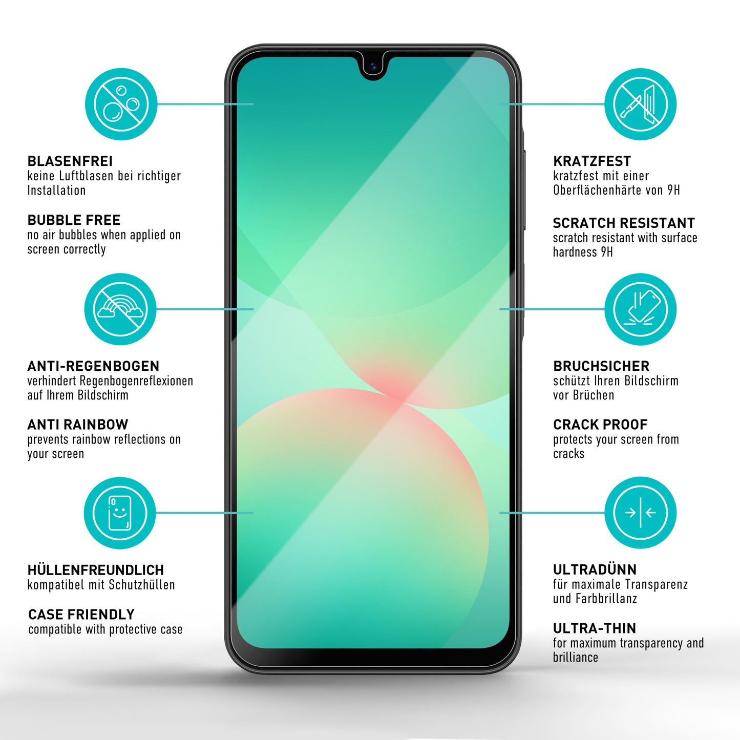 smartect Schutzglas Klar für Samsung Galaxy A27 5G, 3 Stück