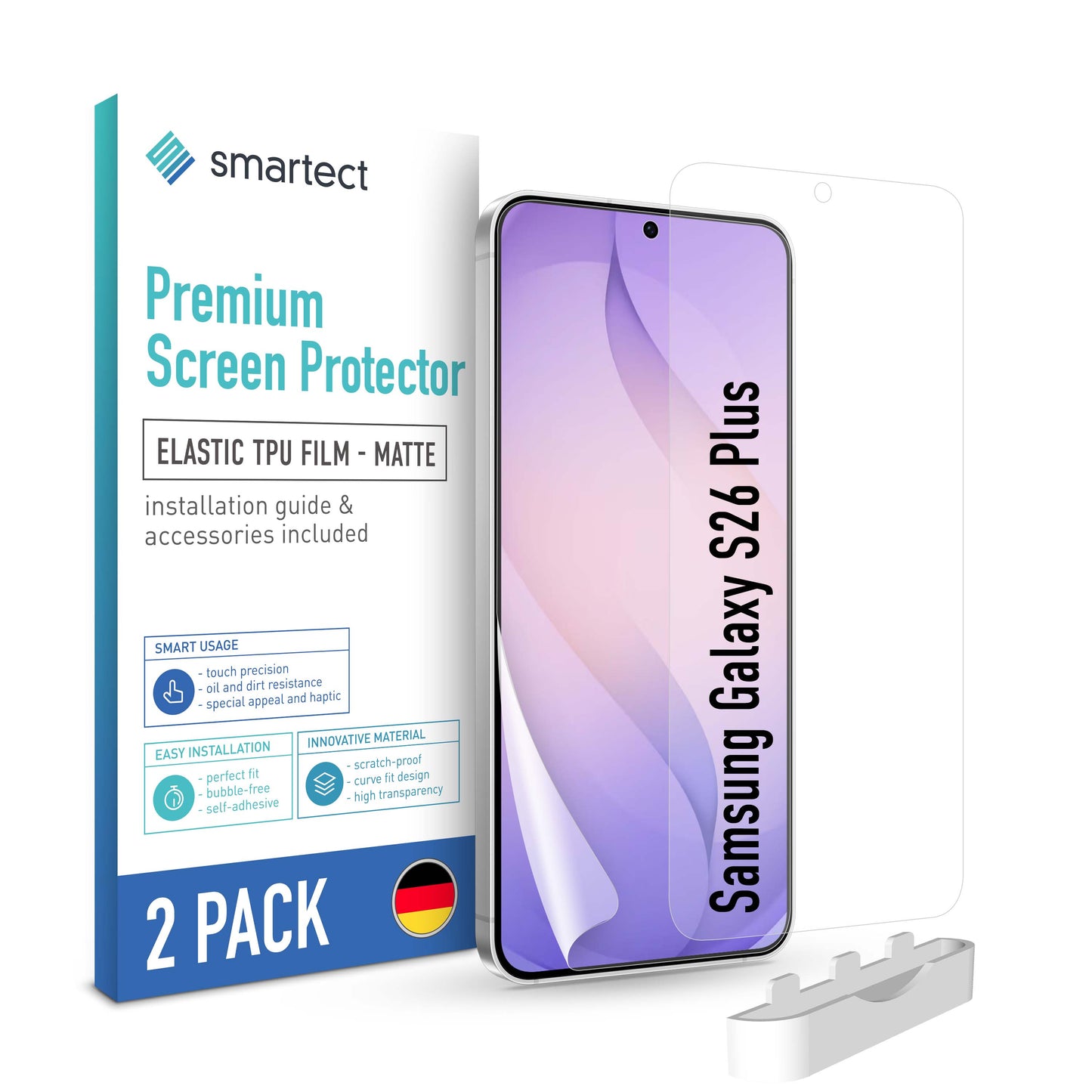 smartect TPU Schutzfolie Matt für Samsung Galaxy S26 Plus, 2 x Front