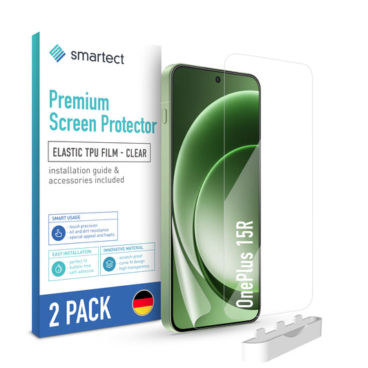 smartect TPU Schutzfolie Klar für OnePlus 15R, 2 x Front