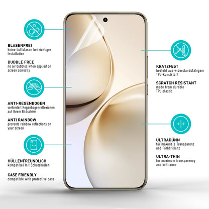 smartect TPU Schutzfolie Klar für Realme 14 Pro Plus, 2 x Front