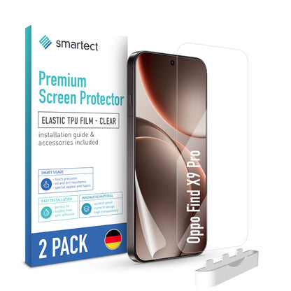 smartect TPU Schutzfolie Klar für Oppo Find X9 Pro, 2 x Front