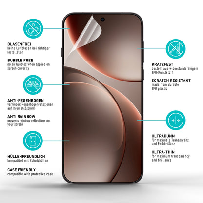 smartect TPU Schutzfolie Klar für Oppo Find X9 Pro, 2 x Front