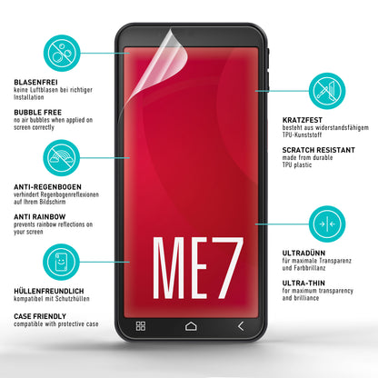smartect TPU Schutzfolie Klar für Emporia Smart ME7, 2 x Front