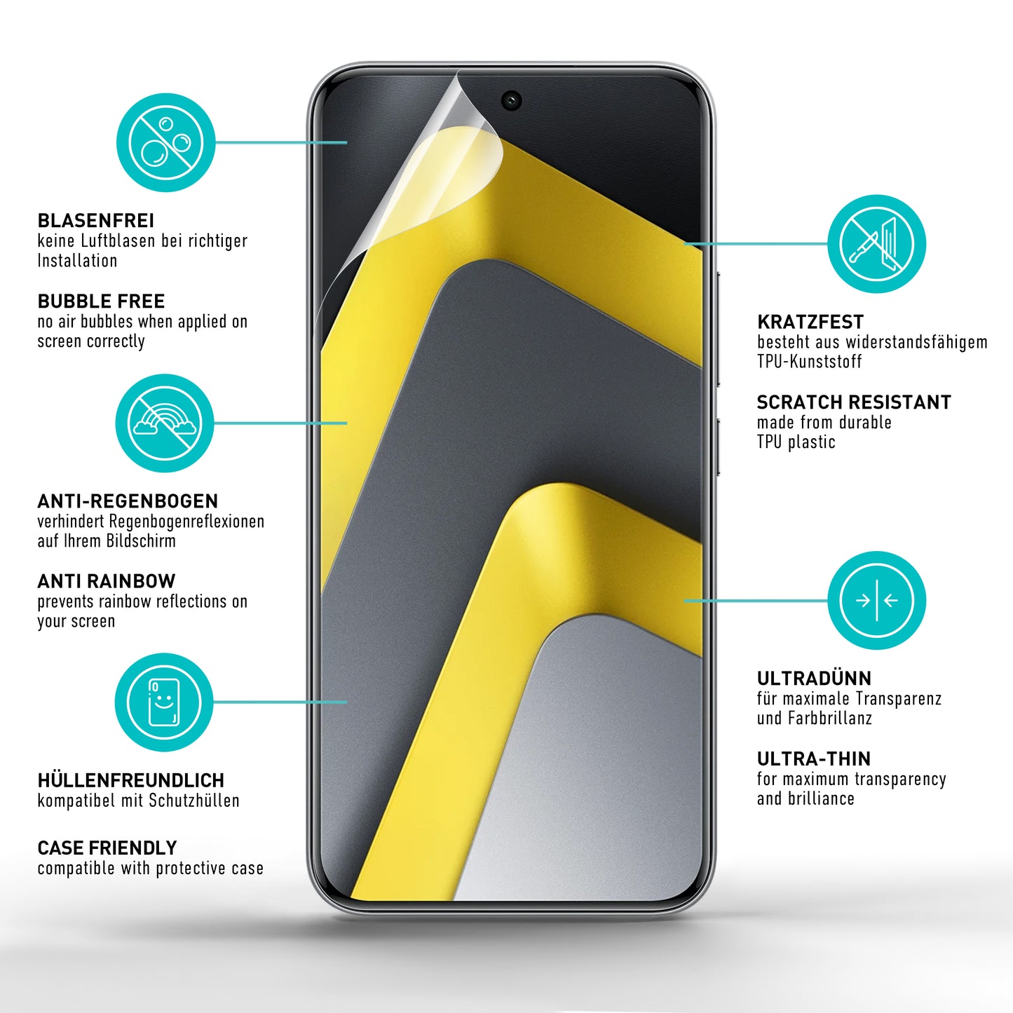 smartect TPU Schutzfolie Klar für Xiaomi Poco M8 Pro 5G, 2 x Front